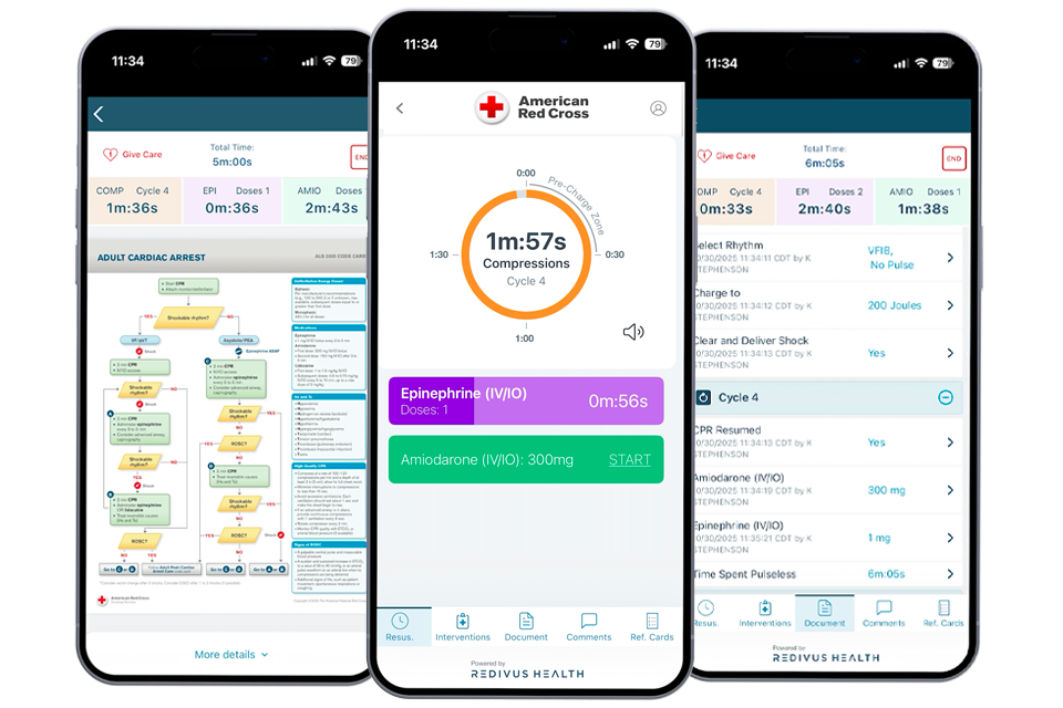 American Red Cross Resuscitation Suite App, powered by Redivus Health